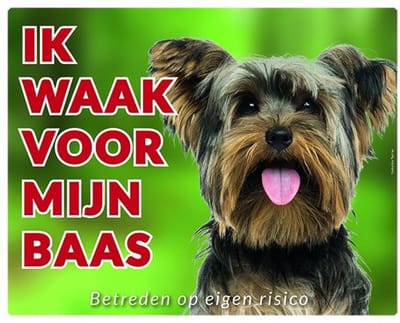 Yorkshire Terrier Waakbord - Ik waak voor mijn baas