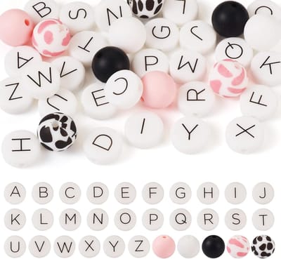 Kralen Platte Ronde Alfabet Kralen Kleurrijke Siliconen Focal Kralen Rubber Losse Spacer Voor Sleutelhanger Armband Lanyard Sieraden Maken