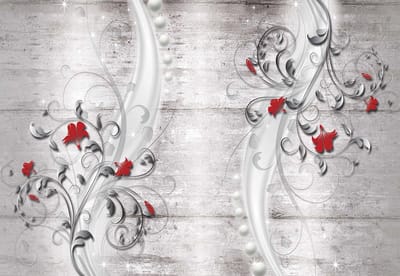 Fotobehang Pattern Flowers Wall  | XL - 208cm x 146cm | 130g/m2 Vlies