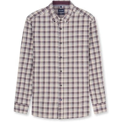 OLYMP Casual Overhemd, Regular Fit, Button-down, Bordeauxrood