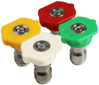 Inovra- Spray Nozzle 4 Stuks - Hogedrukreiniger Tips - 1/4 Inch Snelkoppelstekker - Roestvrij Staal - Meerdere Spuithoeken - Voor Power Wassen