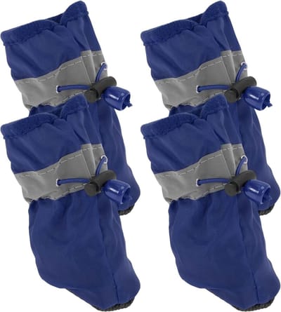 Set van 4 Waterdichte Hondenpootbeschermers met Verstelbare Band voor Binnen en Buiten - Maat 7, Blauw, Bescherming tegen Schade, Comfortabele Honden Sokken