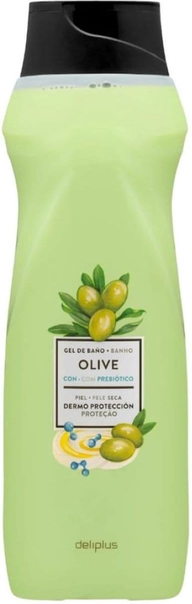 Deliplus | Bad- en douchegel | Met olijfbestanddelen | Hoog hydraterend | Gel de Baño Olive Hidratante | Zeer geschikt voor de droge huid | Uit Spanje | 750ml