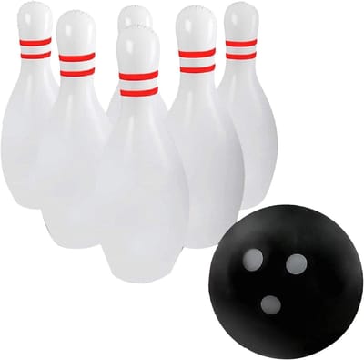 Opblaasbaar Bowling Spel - Gigantische Set - Buiten Spelen - Lichtgewicht PVC Materiaal - 60cm Pinnen 40cm Bal - Meerdere Kleuren