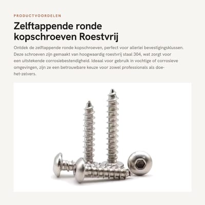 Dailygoods- Kopschroeven M4 x 50 mm - Zelftappende Schroeven - Ronde Kop - Binnenzeskant - 304 Roestvrij Staal - 15 Stuks - Plaatschroeven