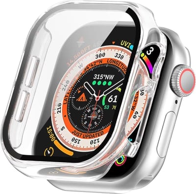 Strap-it Hard case hoesje met screen protector glas - geschikt voor Apple Watch Series 10/11 - 46mm (transparant)
