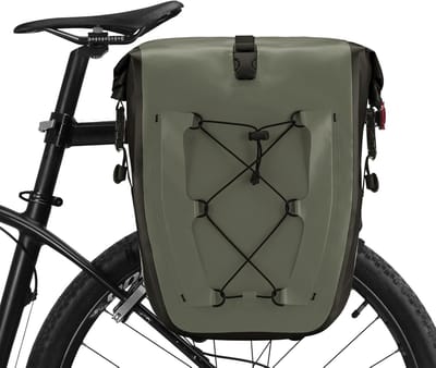 KZQ 32 Liter Waterdichte Fietsentas Voor Achterdrager Met Elastische Koorden - Geschikt Voor Mountainbike Racefiets Woon Werkverkeer En Fietstochten - Donkergroen