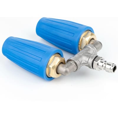 Hogedrukreiniger Dubbele Turbo Nozzle 2mm Gat 4‑6GPM 4000PSI Hogedrukreiniger Roterende Tip met 1 4 Inch Snelkoppeling gray