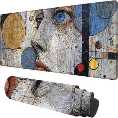 XXL Muismat - Bureauonderlegger Speelmat - Bureau Organisatie - Waterdichte Coating - 1600x800x3 mm - Grijs Abstract