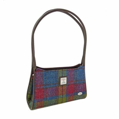 Schoudertas Fiddich Multi Colour Tartan - Small - Ritssluiting - Harris Tweed - Glen Appin of Scotland