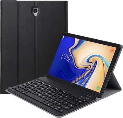 Hoes - Geschikt voor Samsung Galaxy Tab A 10.5 (2018) - Toetsenbord Case - Keyboard Book Cover - Hoesje - Zwart