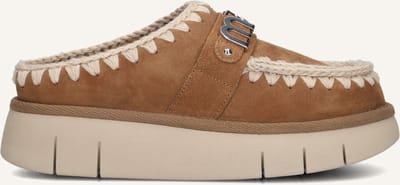 Mou Bounce Clog Instappers - Suède Instapper - Dames - Cognac - Maat 40