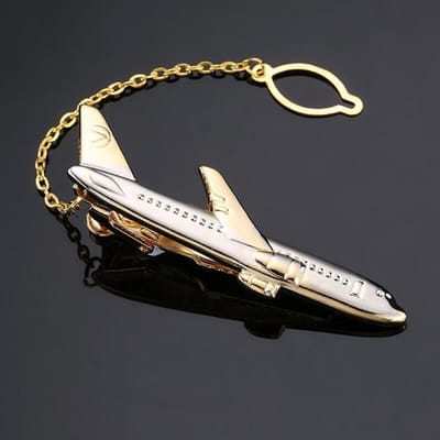 Creatieve Vliegtuig Figuur Stropdasclip Badge Gepersonaliseerde Koperen Stropdasclips Klassiek Ontwerp Stropdasbalk Voor Zakelijk Pak black
