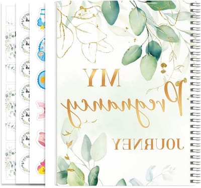 Zwangerschapsdagboek, Cadeaus voor Zwangere Vrouwen, Zwangerschapsboek in A4-formaat met 64 Pagina's en Drie Stickers voor Persoonlijke Aantekeningen