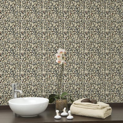 Zelfklevende tegelmuurstickers voor keuken en badkamer - 24 UMBRIE TERRAZZO TEGELSTICKERS - 24 stickers 10x10cm