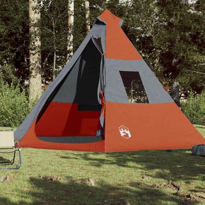 Tipi Tente de Camping pour 7 Personnes Orange Imperméable