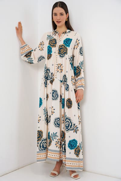 Gepubliceerd V-hals Maxi Jurk