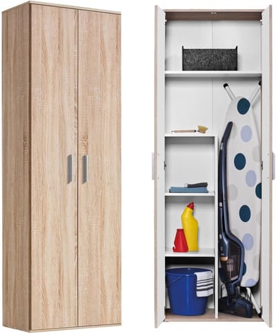 mokebo Opbergkasten Bezemkast 'Der Lange' (60 x 180 cm) multifunctionele Huishoudkast in bruin sonoma eiken hout