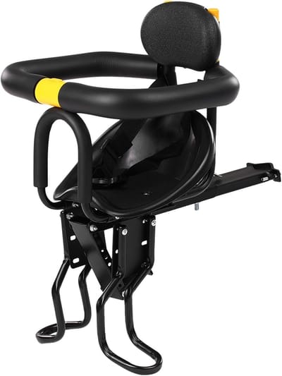 Kinderfietsstoel - Zadel met pedalen - Samen fietsen - Voorop de fiets - Tot 25 kg - Zwart