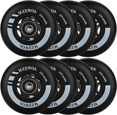 Inline Skate Wielen - Vervangende Wielen Roller - Buiten Skaten - Speciaal Samengesteld - 80 mm 85A - Zwart