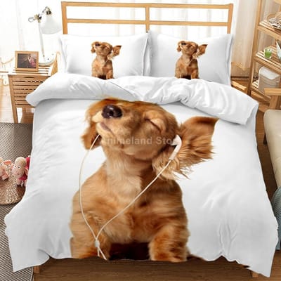 Prachtige Hond Dalmatiër Beddengoed Set 3d Luxe Dekbedovertrek Sets Dekbed Bedlinnen Queen King Eenpersoons Maat Zwart Wit Dier Huisdier AU Single(140x210cm)