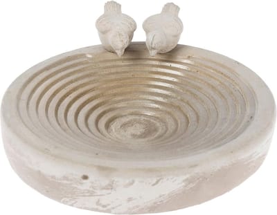 Homescapes vogelbad / vogelbad van geglazuurd beton, 29.3 x 29.3 x 10.5 cm