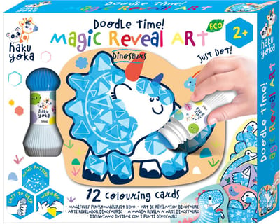 HAKU YOKA Magic Reveal Art - Dinosaurussen - 12 Kleurkaarten - 2 Jaar