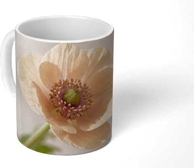 Mok - Koffiemok - Bloem - Minimalistisch - Groen - Mokken - 350 ML - Beker - Koffiemokken - Theemok