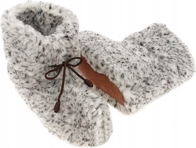 Wollen Sloffen - Winter Pantoffels 100% ECHT Lamswol en Leer - MAAT 45 - Leren Zooltjes – Veters - Handgemaakte Slofjes - Kleur Grijs Gemêleerd