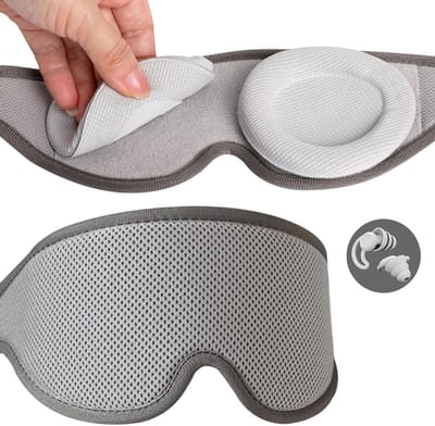 Upgrade 3D oogmasker met verstelbare schouderriem - geschikt voor thuis, kantoor en reizen