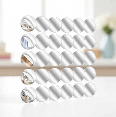 Maison Elara - Zelfklevende ronde spiegels 5 cm - 30 stuks - Acryl mozaïekspiegels voor DIY projecten
