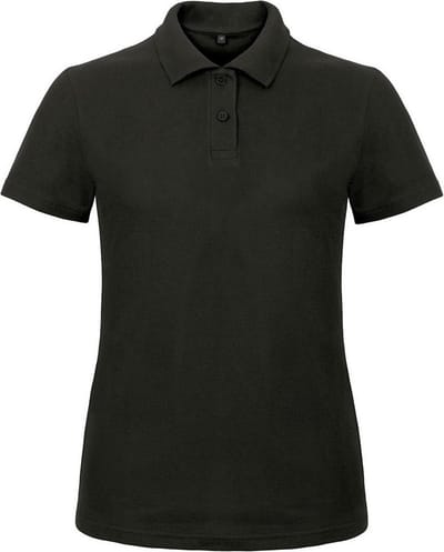B&C poloshirt voor dames - katoen - zwart - 180 grams - korte mouwen S