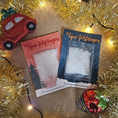 Kerstkaarten Set Sneeuw - Sneeuwpop - Winternacht - kerstboom - met sneeuwpoeder - witte kerst - Hippe kerstkaarten - Unieke en originele kerstkaarten - met envelop