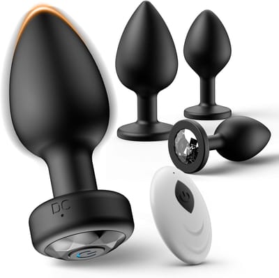 DOWO® - Vibrerende Buttplug - Buttplugs - 10 Standen - Butplug - Buttplug Vibrator - Anale Speeltjes - Buttplug Set 4-Delig - Met Afstandsbediening