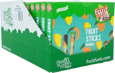 Fruitfunk fruitsticks mango 8-pack (12 x 8-pack) - Fruitsnoep - Fruitsnack - Verantwoord snoep