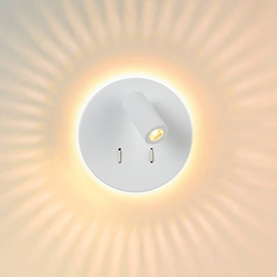 Lucide BENTJER - Bedlamp / Wandlamp - Ø 14 cm - LED - 3000K - Wit