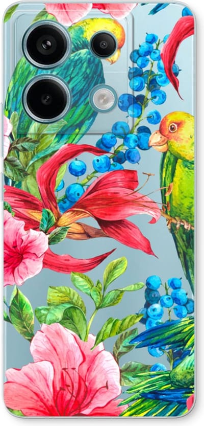 Case Company® - Hoesje geschikt voor Xiaomi Poco X6 hoesje - Papegaaien - Soft Cover Telefoonhoesje - Bescherming aan alle Kanten en Schermrand