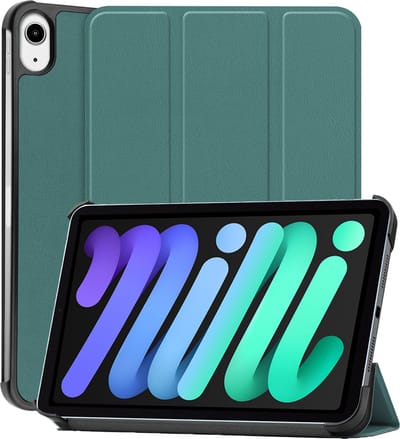 Hoesje - Geschikt voor Apple iPad Mini 7 (2024) - 8.3 inch - 7e Generatie - Dun & Stevig - Hardcover Book Case - Trifold Bookcase Hoes - Hard Cover - Tablethoes - Donkergroen