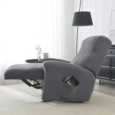 1/2//3-zits Relaxfaashoes Jacquard Effen Kleur Stretch Bankkussen Lazy Boy Relaxfaaslipcover voor Woonkamer Thuis gray