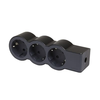 Legrand Standaard Contactdoos 3x2P+A Zonder Zwart Snoer (Europese Stekkerdoos) - 694574 [10 stuks]
