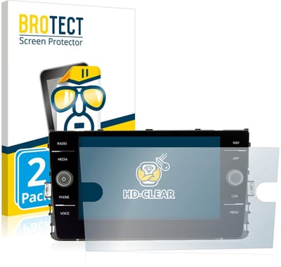 BROTECT - Screenprotector voor Volkswagen Polo GTI 2019 Composition Media 8" - Folie Beschermfolie transparant 2 Stuks