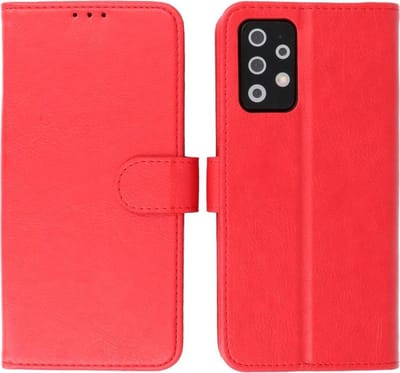 Hoesje Geschikt voor Samsung Galaxy A72 - Book Case Telefoonhoesje - Kaarthouder Portemonnee Hoesje - Wallet Cases - Rood