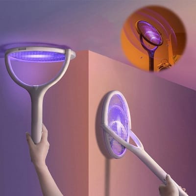 Krachtige Elektrische Vliegenmepper met 3500 V, Oplaadbare Insectenbestrijdingsoplossing met Draaibare Kop en Uittrekbare Stang voor Effectieve Muggenbestrijding