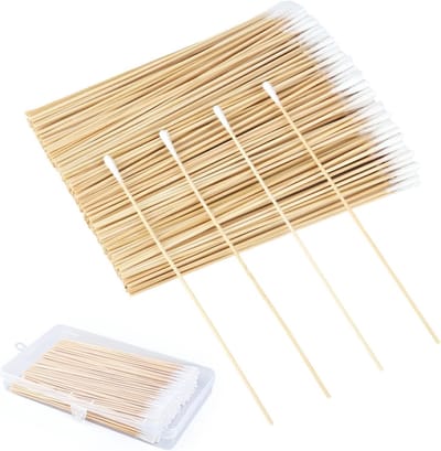 Langdurige 15 cm Houten Wattenstaafjes - 300 Stuks Steriele Wattenstaafjes voor Make-up, Schoonmaak en Nagelverzorging van Bamboe met Ronde Punt
