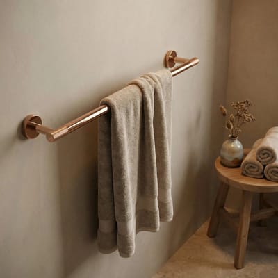 Rea - 6603 Modern - Handdoekrek - Geborsteld Koper - 8X60X5Cm