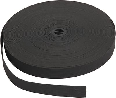 Rayher Elastiek band - 1x rol 25 meter - zwart - 20 mm breed - hobby