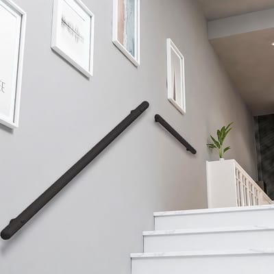 RVS Trapleuning - Wandsteun Leuning - Veilige Trappen - Roestvrij Staal - 3 Meter Lengte - Mat Zwart