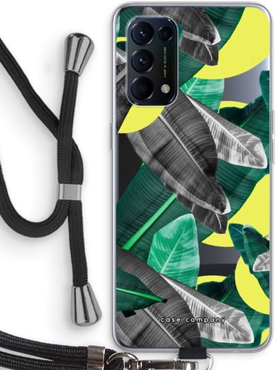 Case Company® - Hoesje met koord geschikt voor Oppo Find X3 Lite hoesje met Koord - Fantasie jungle - Telefoonhoesje met Zwart Koord - Bescherming aan alle Kanten en Over de Schermrand