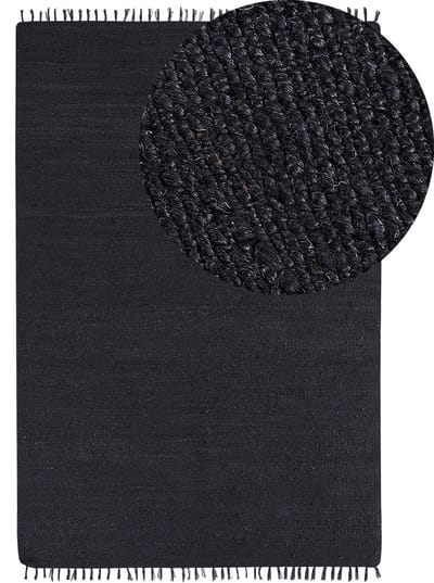 SINANKOY - Laagpolig tapijt - Zwart - 200 x 300 cm - Jute