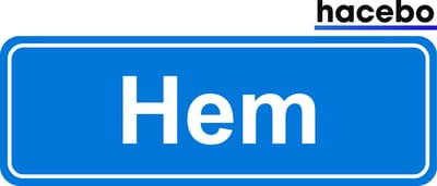 Hacebo - Plaatsnaam Sticker - 29x10 CM - Hem sticker - Verkeersborden sticker - grappige cadeaus - Hem